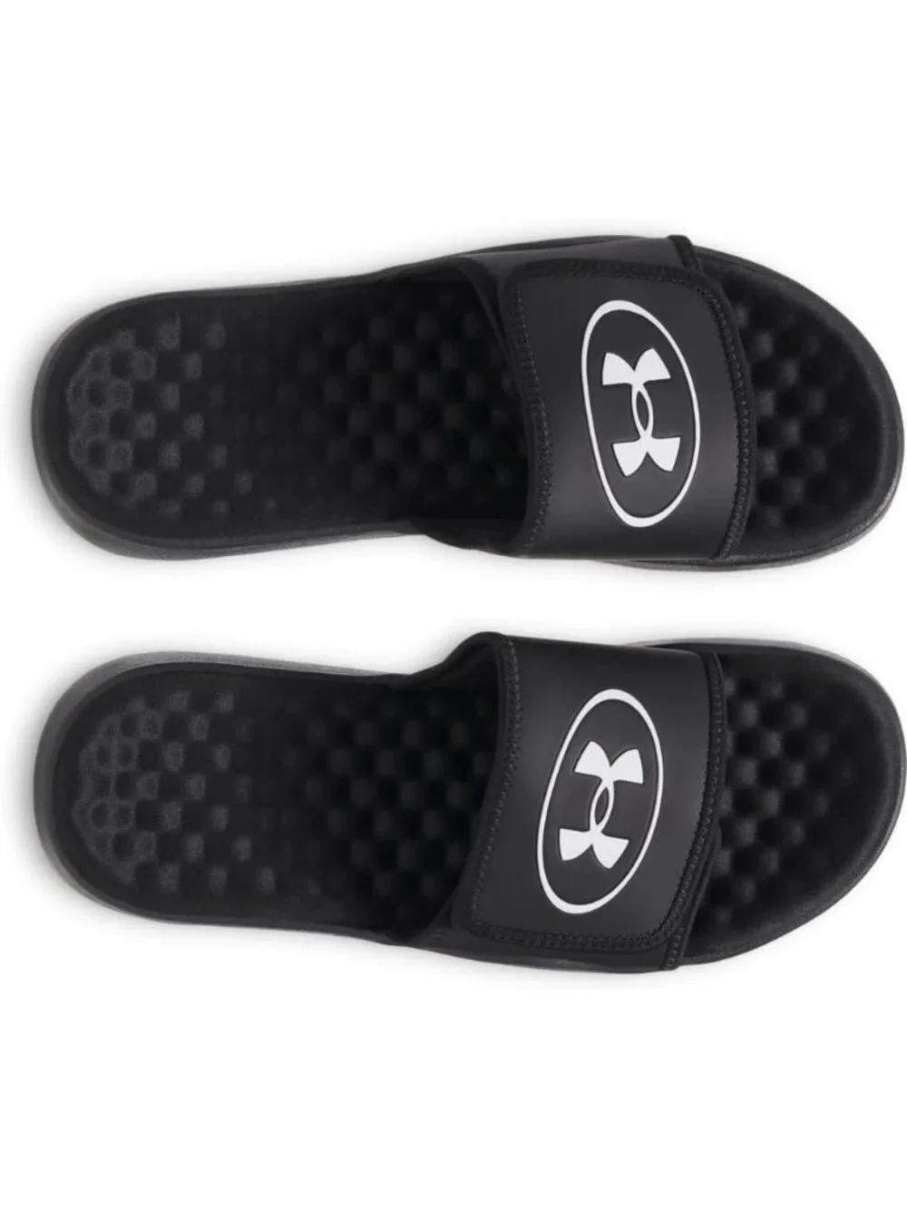 Men's All Black Ignite Pro Slide Comfort Soft Rubber Slip On Flat Sandal Shoes